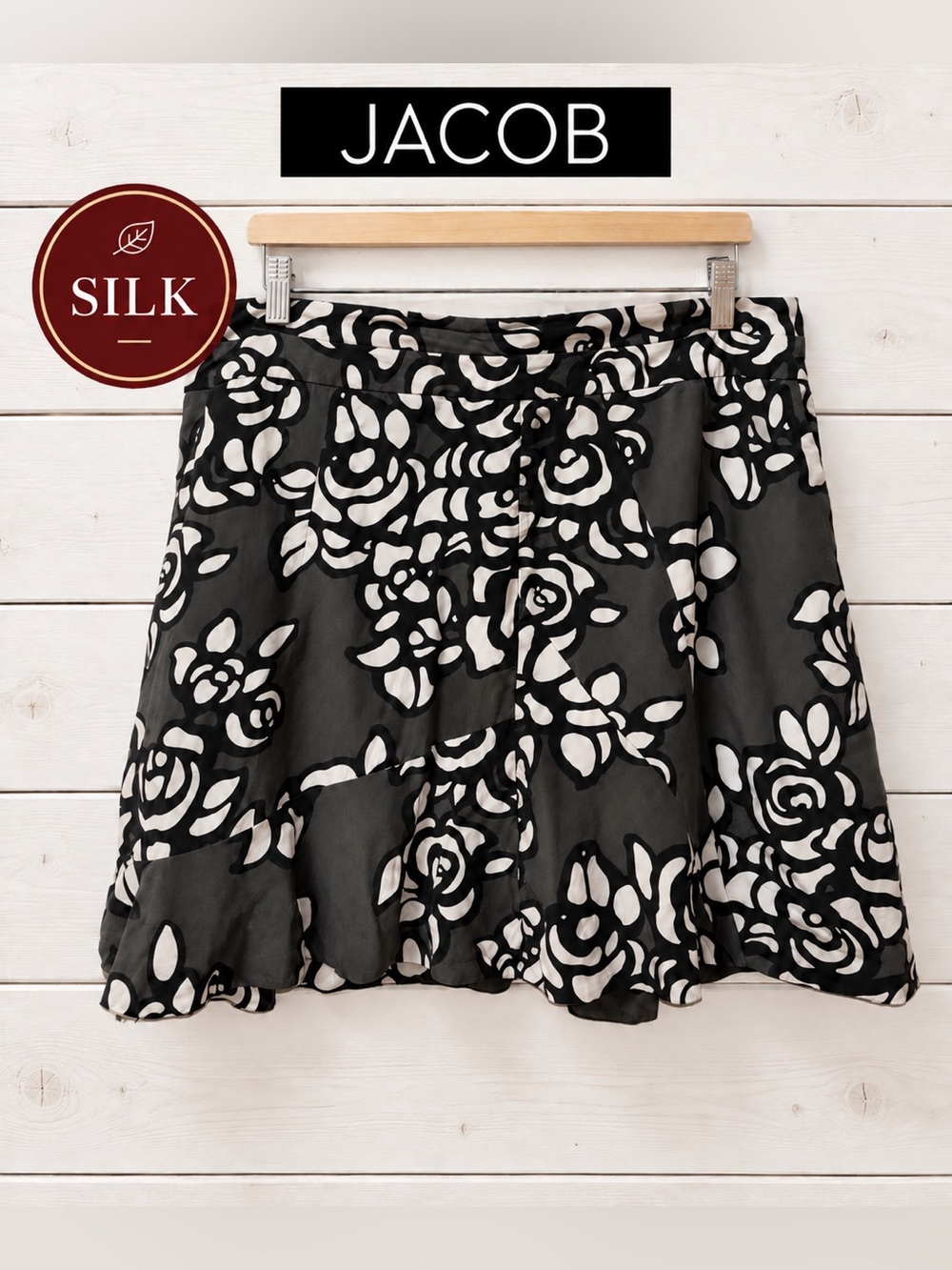 JACOB 100% Silk Floral Skirt – Size 14